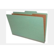 25 Pt. Pressboard Classification Folders, Top Tab, Legal, 1 Divider, Fasteners Pos. 1 & 3 (Box of 10)